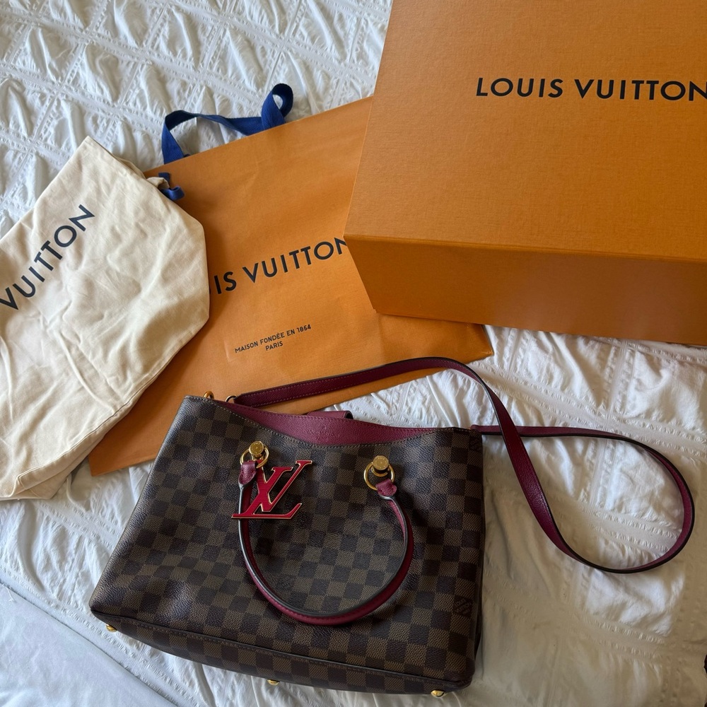 Authentic Louis Vuitton Damier Ebene LV Riverside Lie De Vin